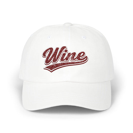 Embroidered Wine Dad Hat, Vineyard Style Cotton Cap