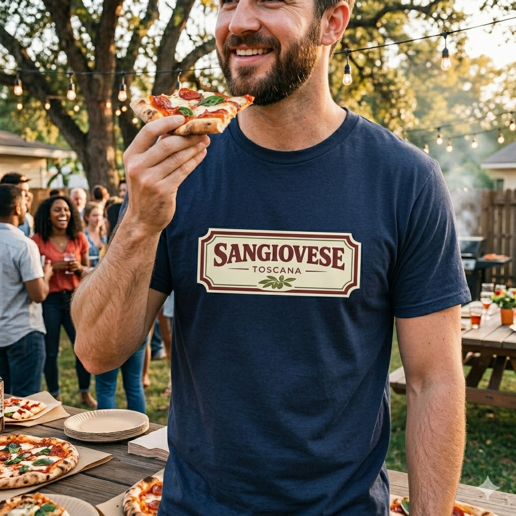 "Sangiovese Toscana" Vintage Italian Wine Label T-Shirt