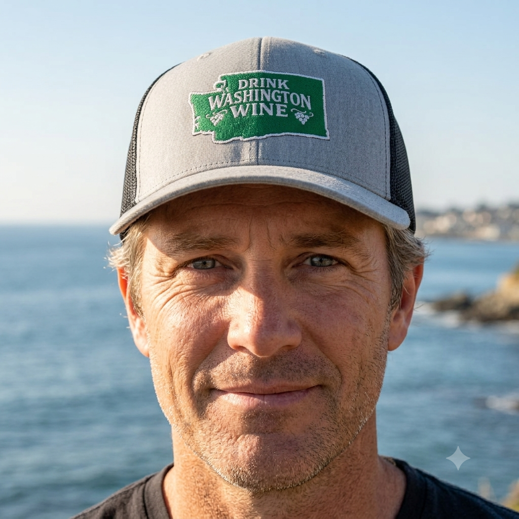 "Drink Washington Wine" Embroidered Trucker Hat