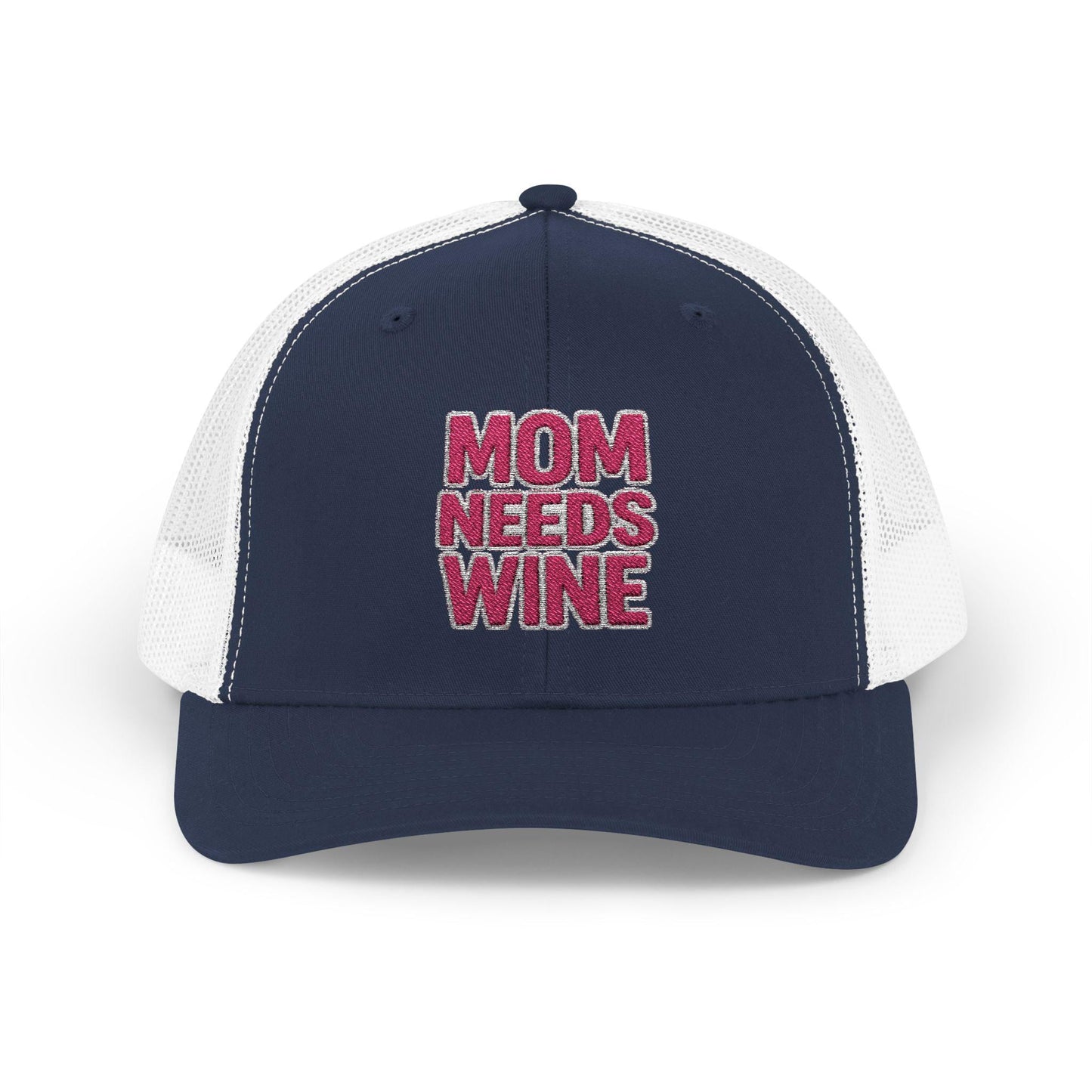 Mom Needs Wine Embroidered Trucker Hat, Funny Gift for Her
