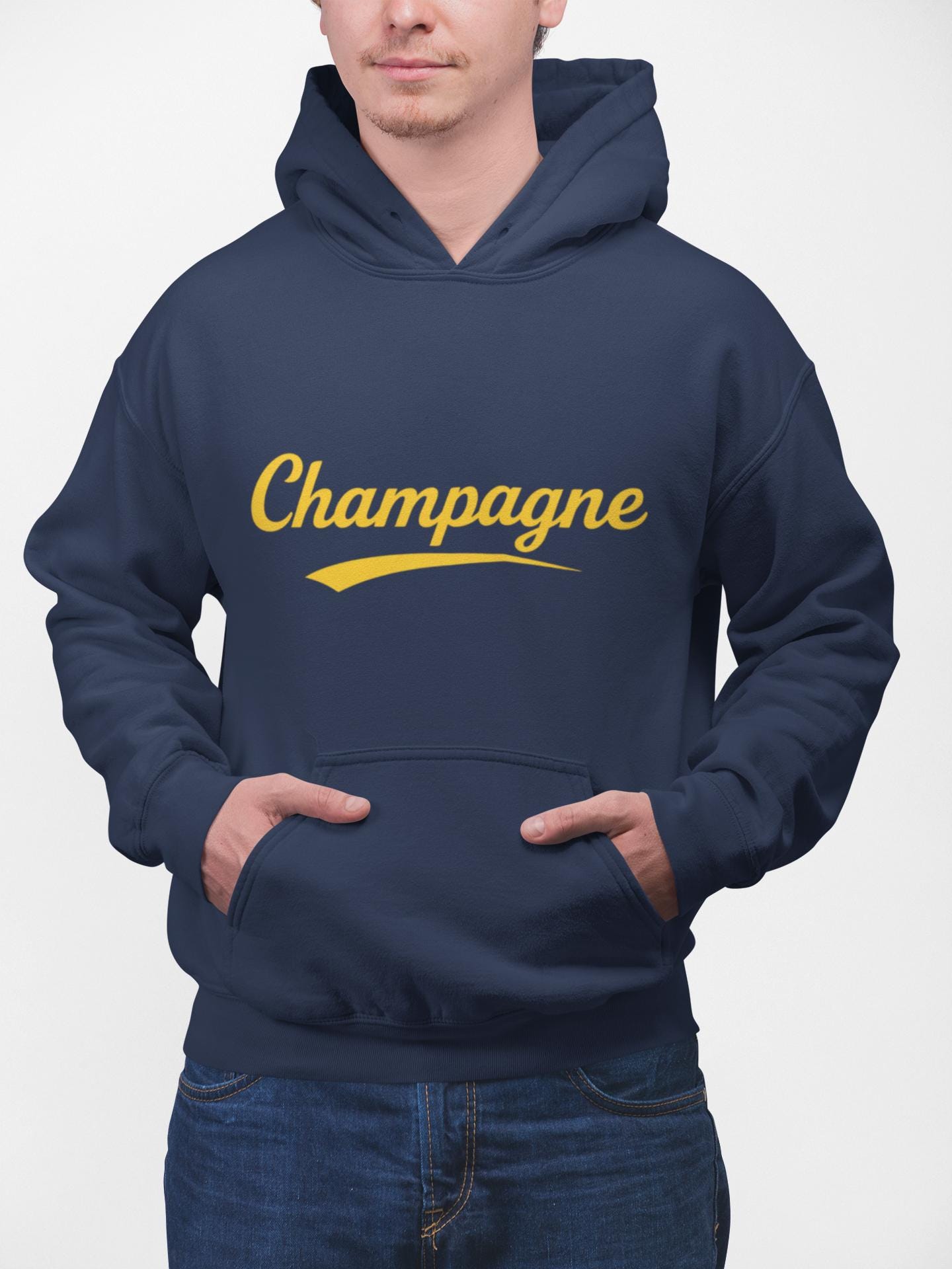 Champagne Script Hoodie, Script Logo Sweatshirt