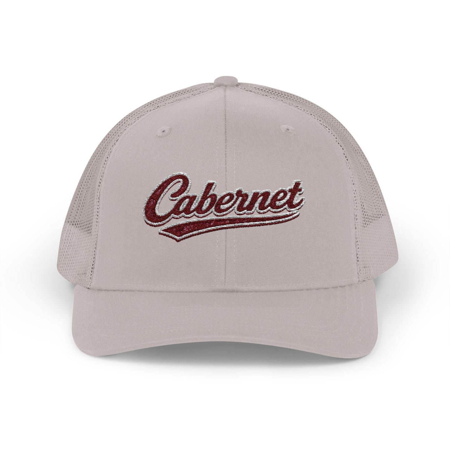 Cabernet Script Logo Snapback Trucker Hat