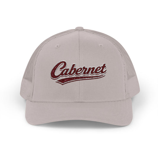 Cabernet Script Logo Snapback Trucker Hat