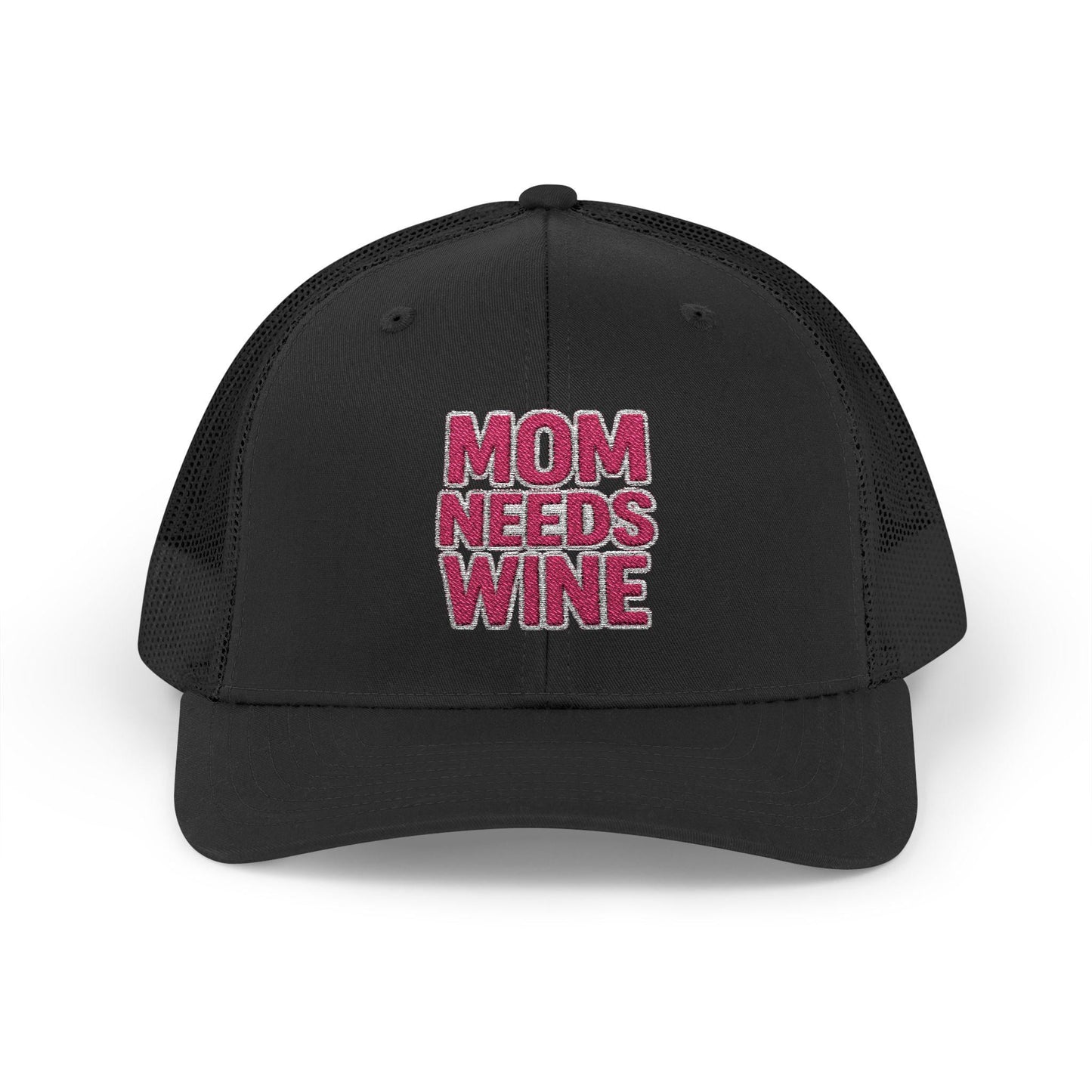 Mom Needs Wine Embroidered Trucker Hat, Funny Gift for Her