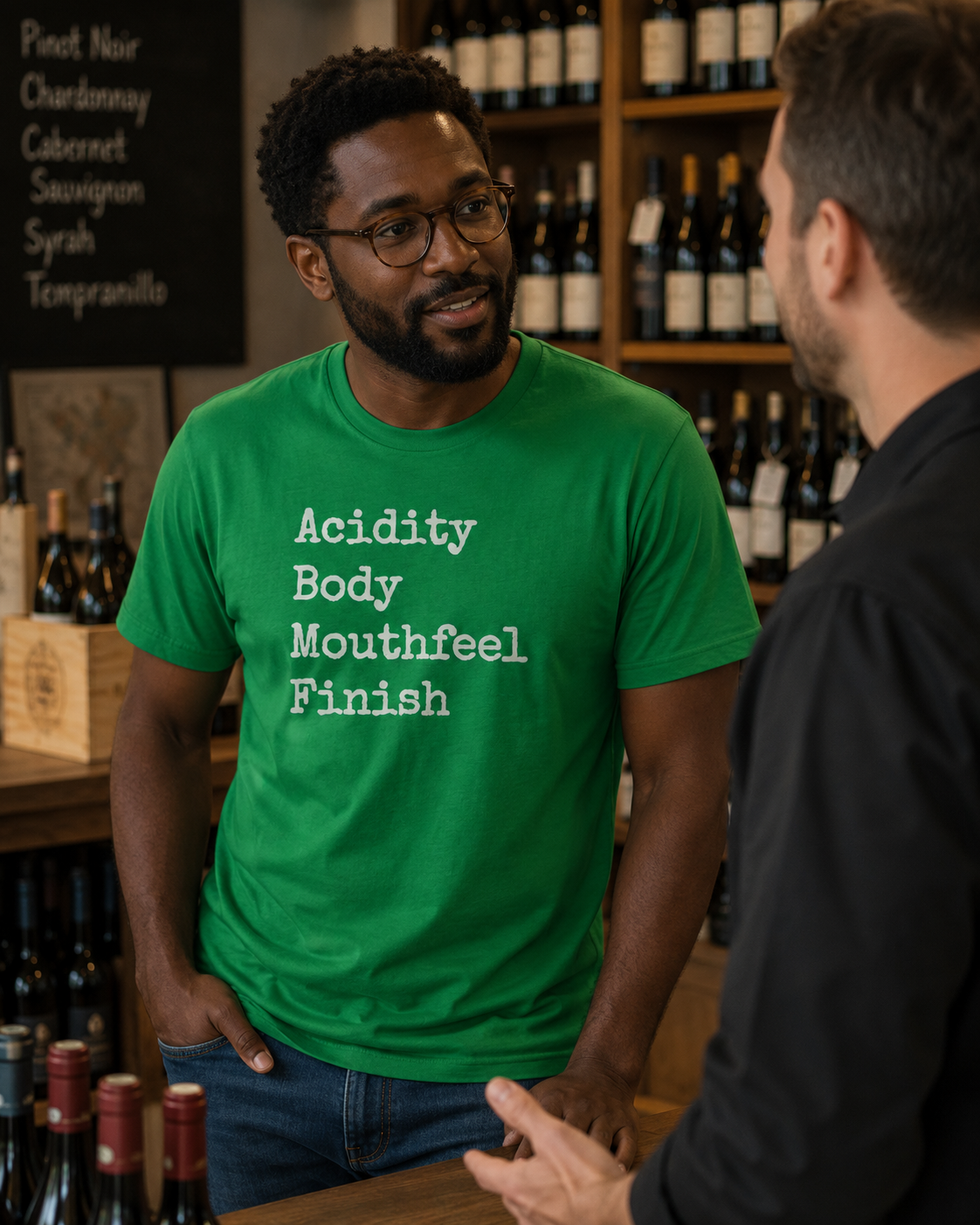 "Acidity Body Mouthfeel Finish" Wine T-Shirt