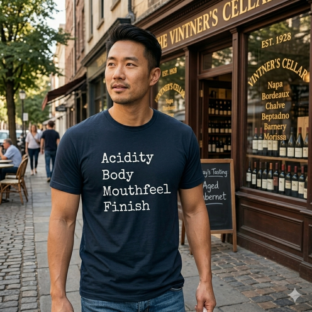 "Acidity Body Mouthfeel Finish" Wine T-Shirt