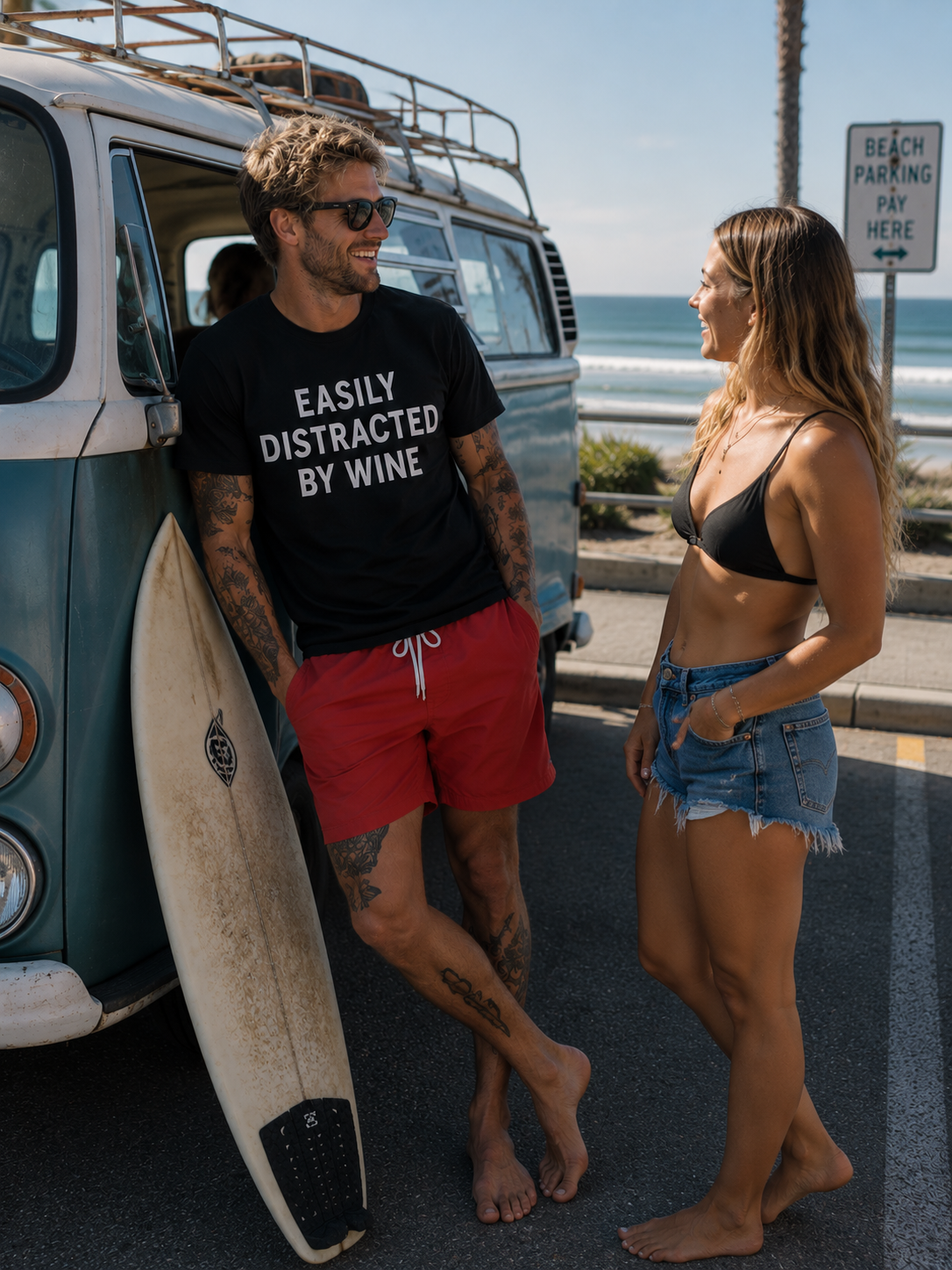 "Easily Distracted By Wine" T-shirt