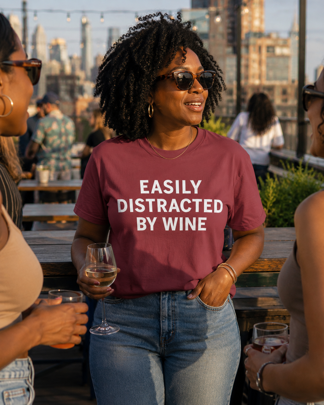 "Easily Distracted By Wine" T-shirt