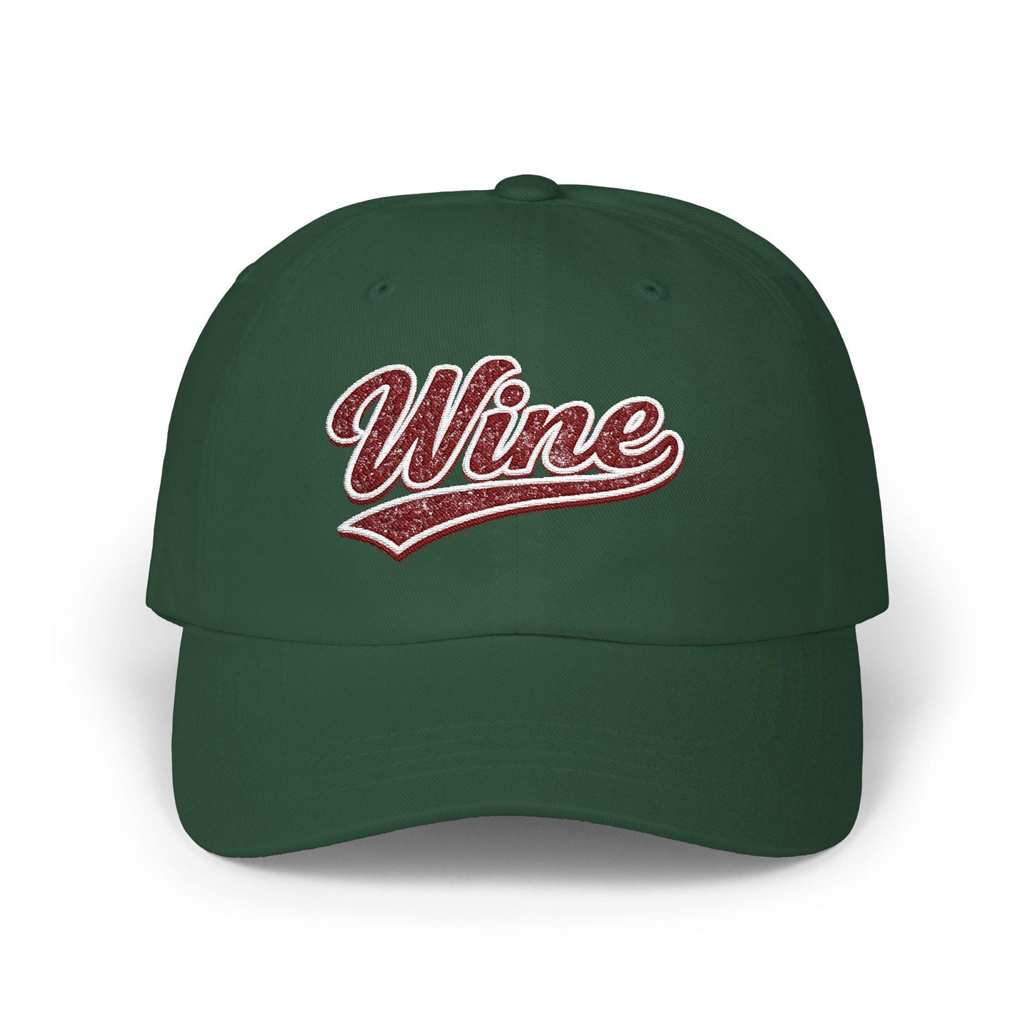 Embroidered Wine Dad Hat, Vineyard Style Cotton Cap