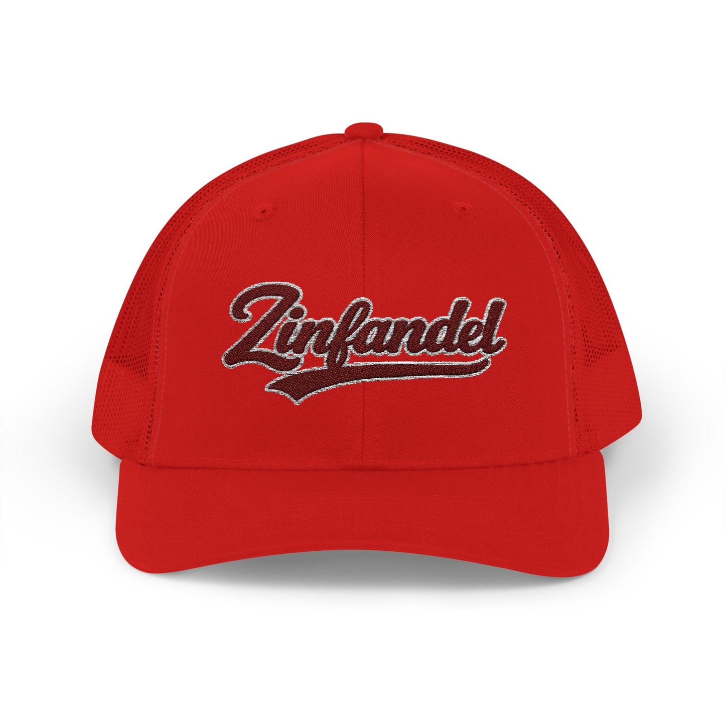 Zinfandel Wine Embroidered Trucker Hat, Vineyard Style