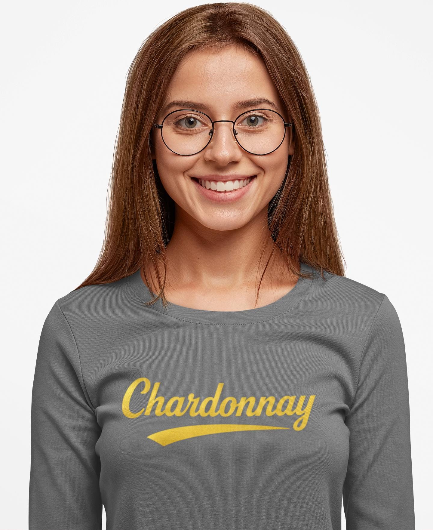 Chardonnay Script Logo Long Sleeve Tee, Wine Lovers
