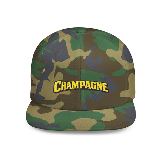 "Champagne" Flat Bill Snapback Hat