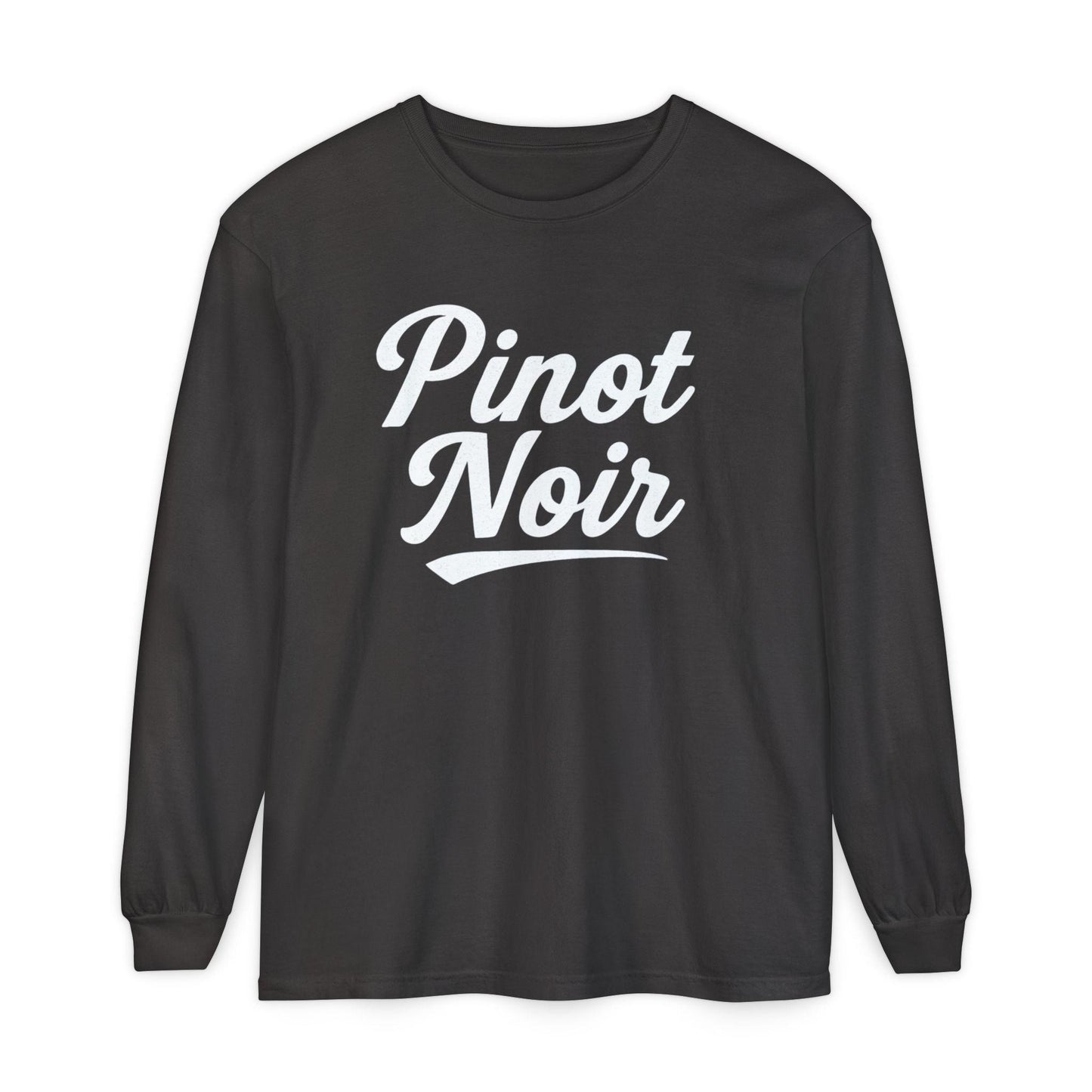 Pinot Noir Long Sleeve Shirt, Baseball Script Wine Tee, Unisex Wine Lover Gift