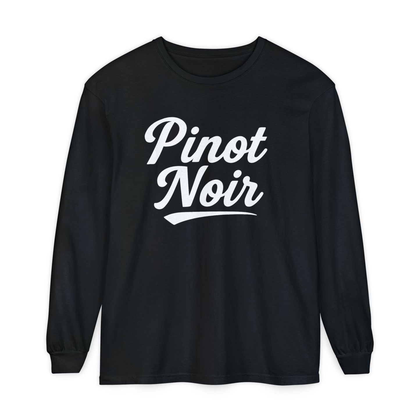 Pinot Noir Long Sleeve Shirt, Baseball Script Wine Tee, Unisex Wine Lover Gift