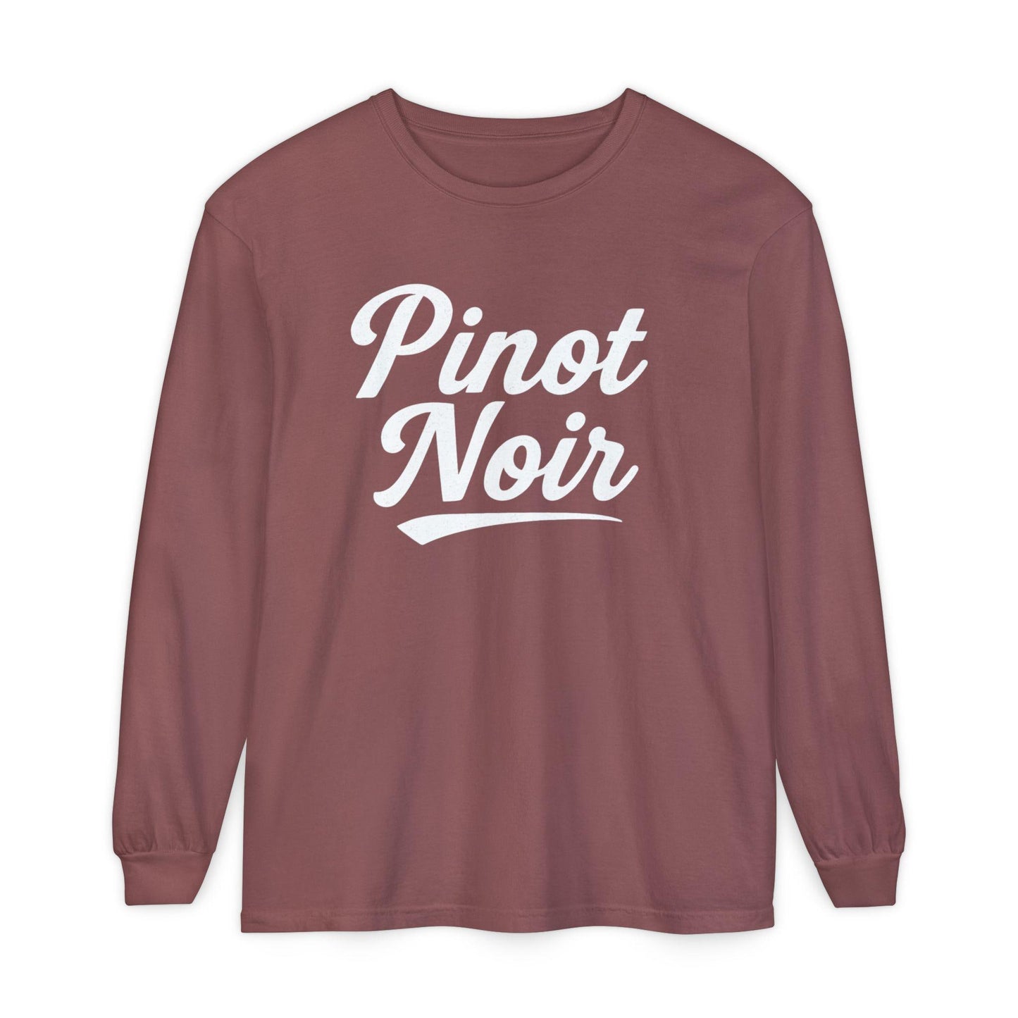 Pinot Noir Long Sleeve Shirt, Baseball Script Wine Tee, Unisex Wine Lover Gift