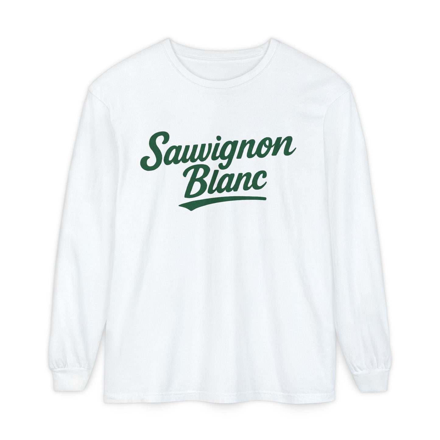 Sauvignon Blanc Long Sleeve Shirt, Baseball Script Wine Tee, Unisex Wine Lover Gift