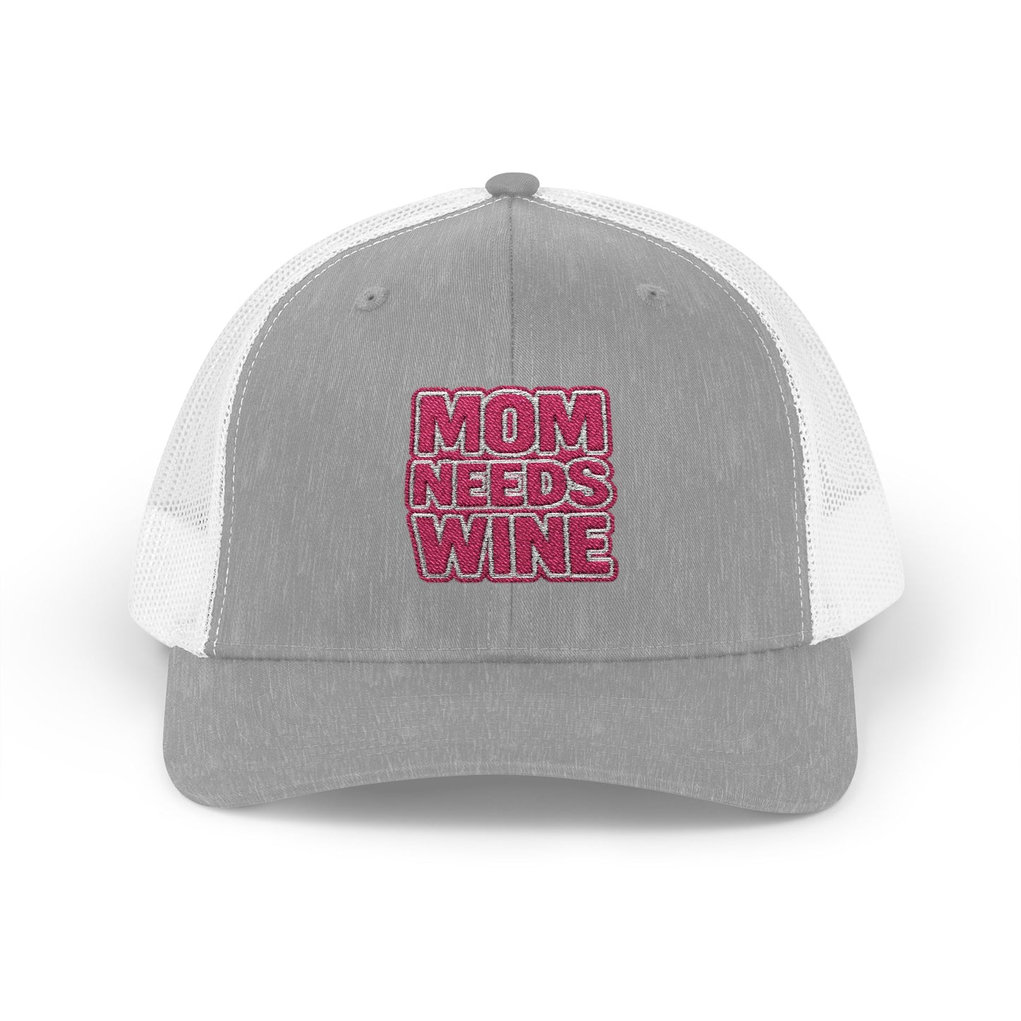 "Mom Needs Wine" Embroidered Trucker Hat
