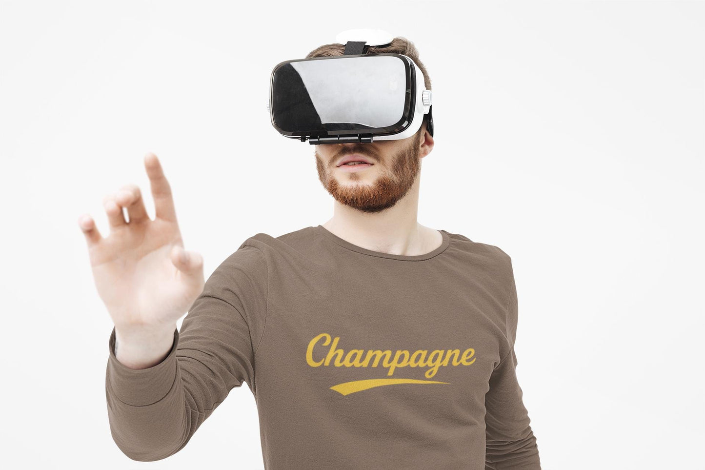 Champagne Script Long Sleeve Shirt, Retro Typography, Wine Graphic