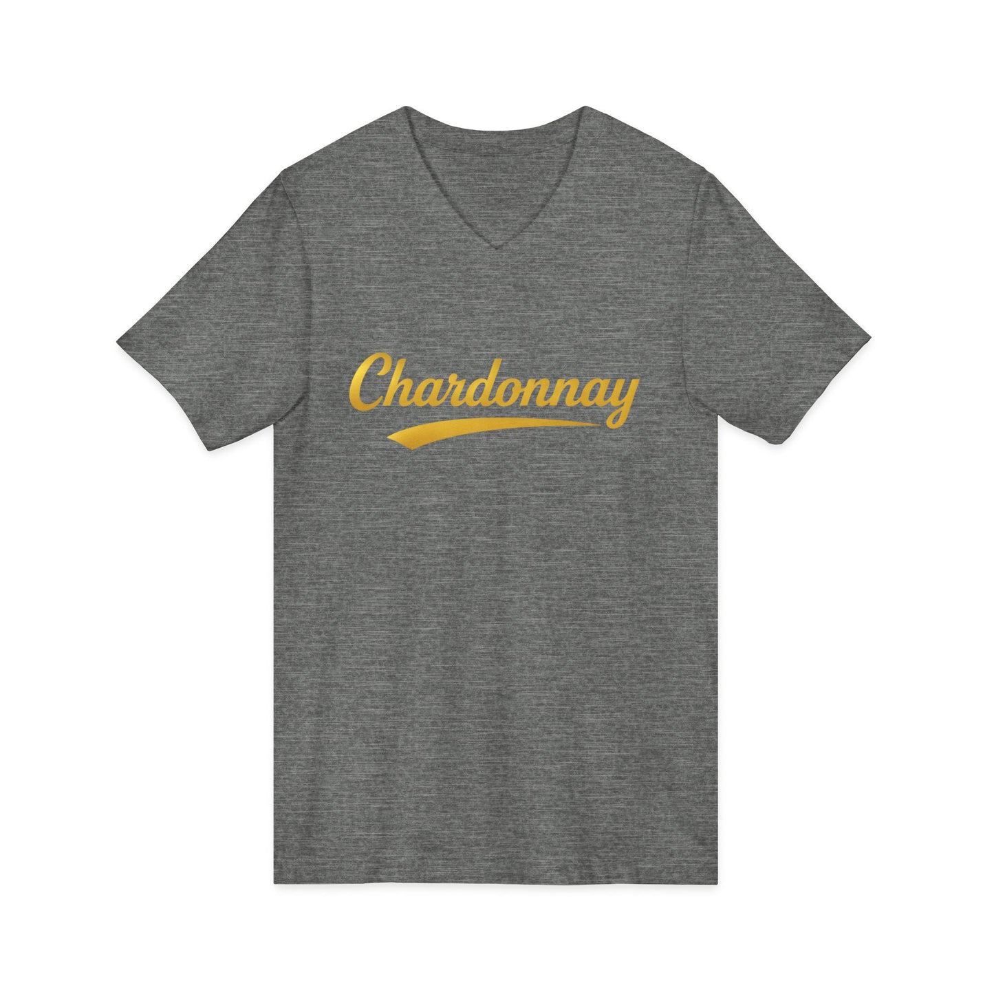 Chardonnay Script Logo V-Neck Tee, Wine Shirt, Vineyard Typography