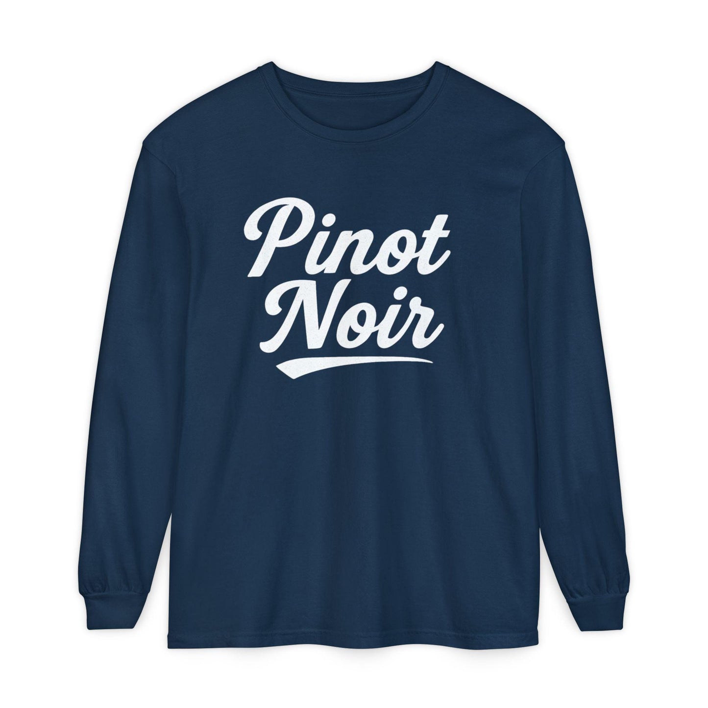 Pinot Noir Long Sleeve Shirt, Baseball Script Wine Tee, Unisex Wine Lover Gift
