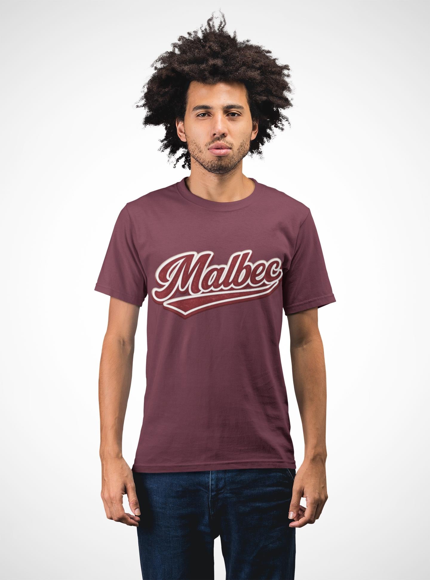 Malbec Shirt, Baseball Script Wine Tee, Unisex Wine Lover Gift