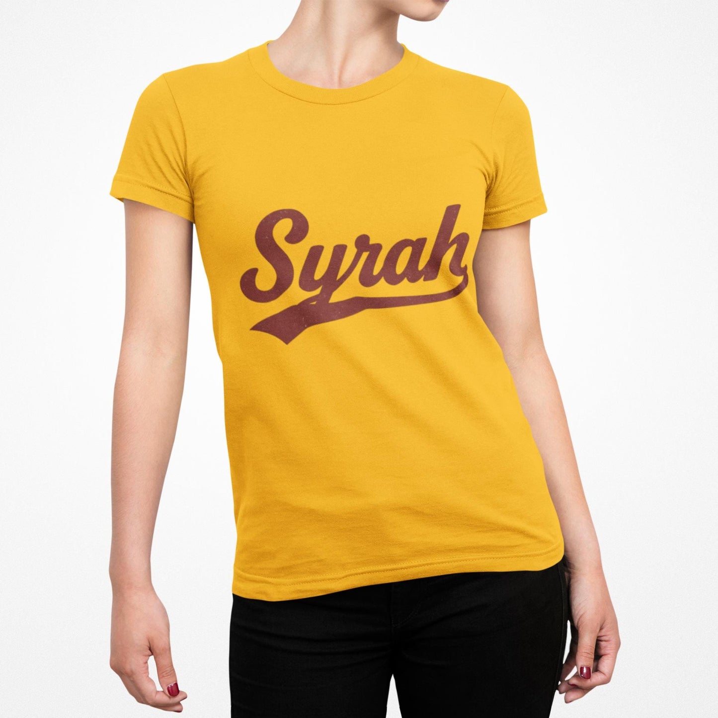 Syrah Script Tee, Wine Grape Shirt, Vineyard Typography