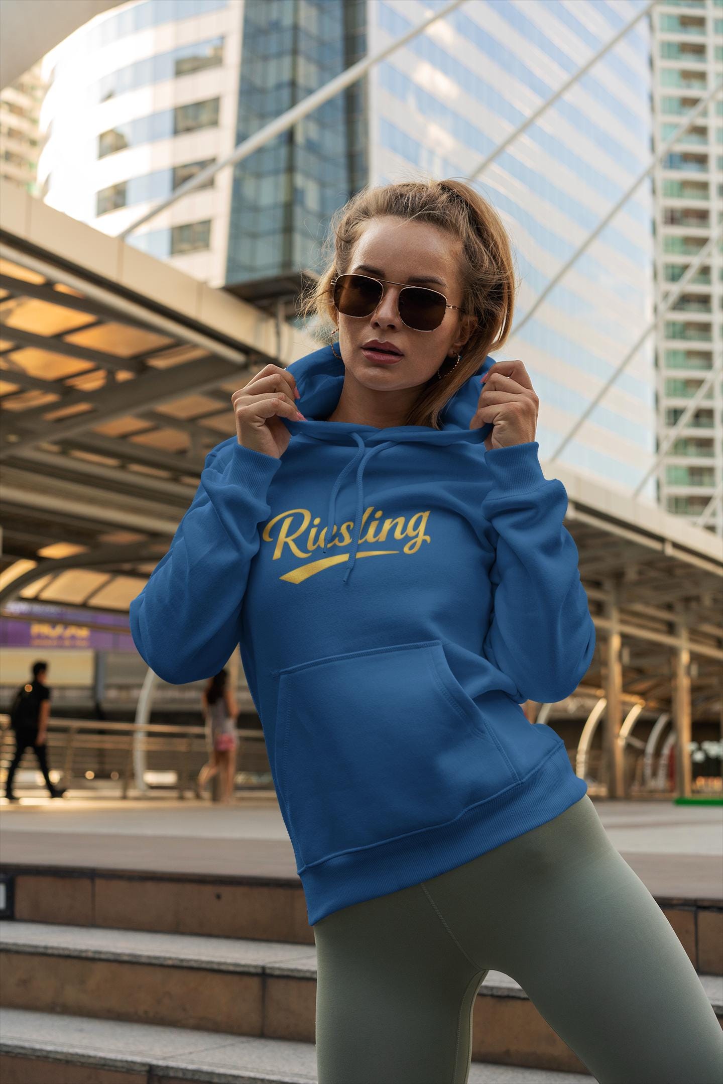 Riesling Hoodie, Wine Script Pullover Sweatshirt