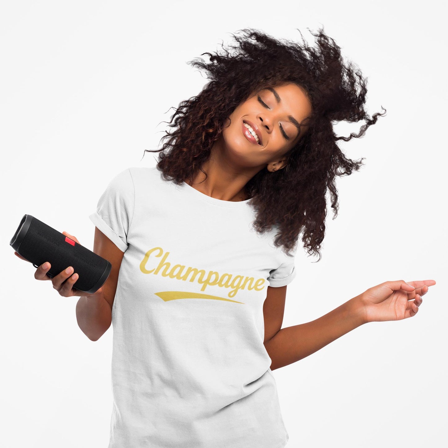 Champagne Script Tee, Retro Cursive Logo, Sparkling Wine Theme
