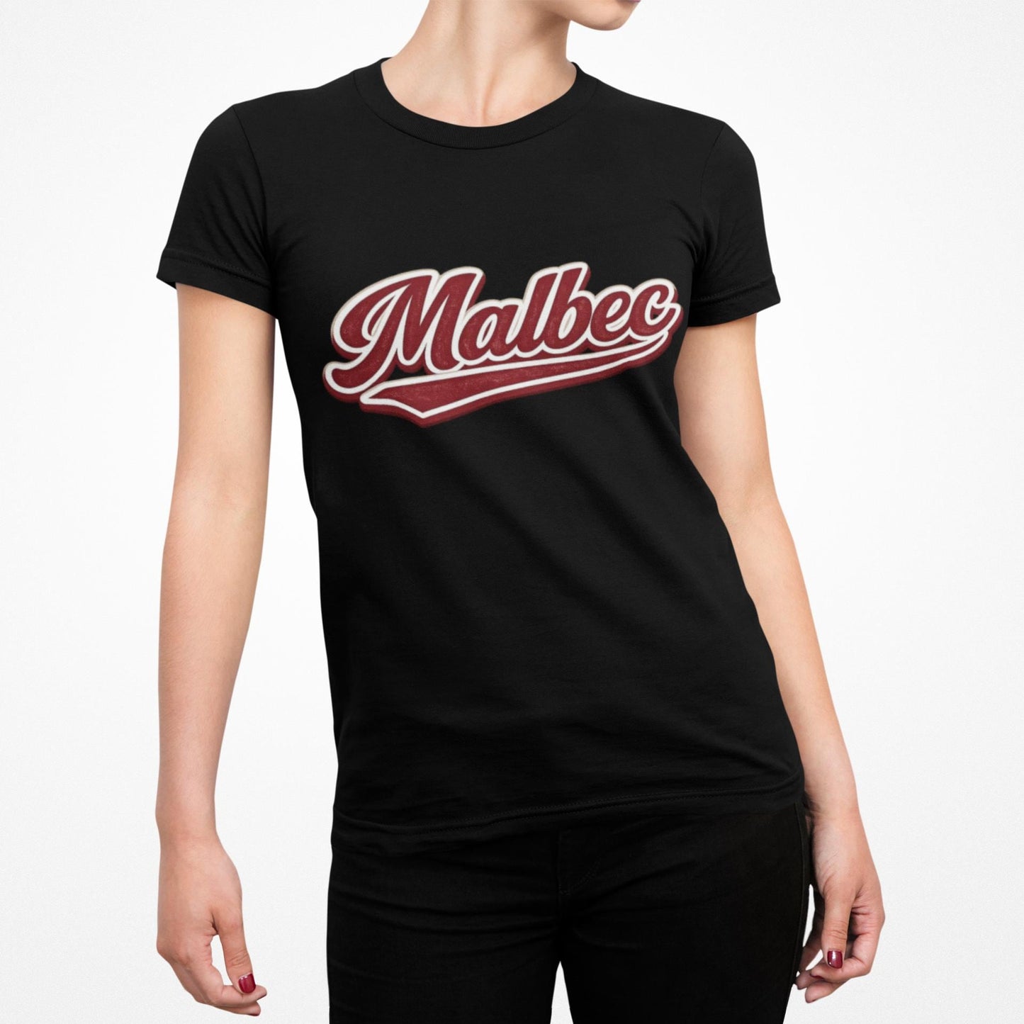 Malbec Shirt, Baseball Script Wine Tee, Unisex Wine Lover Gift