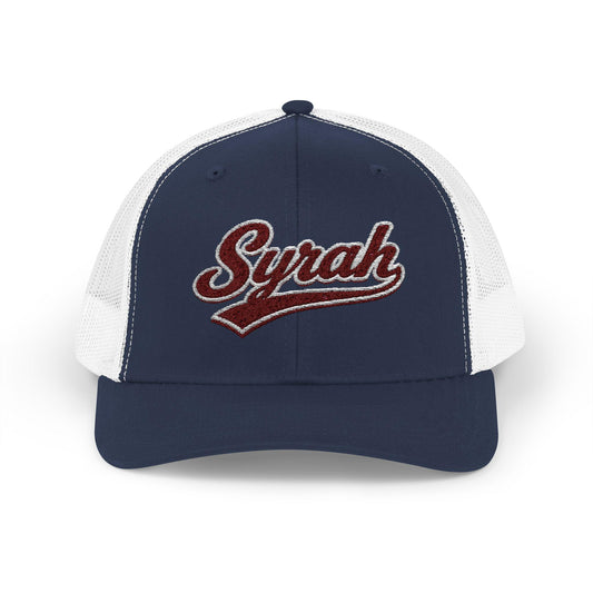 Syrah Embroidered Trucker Hat, Wine Lover Gift