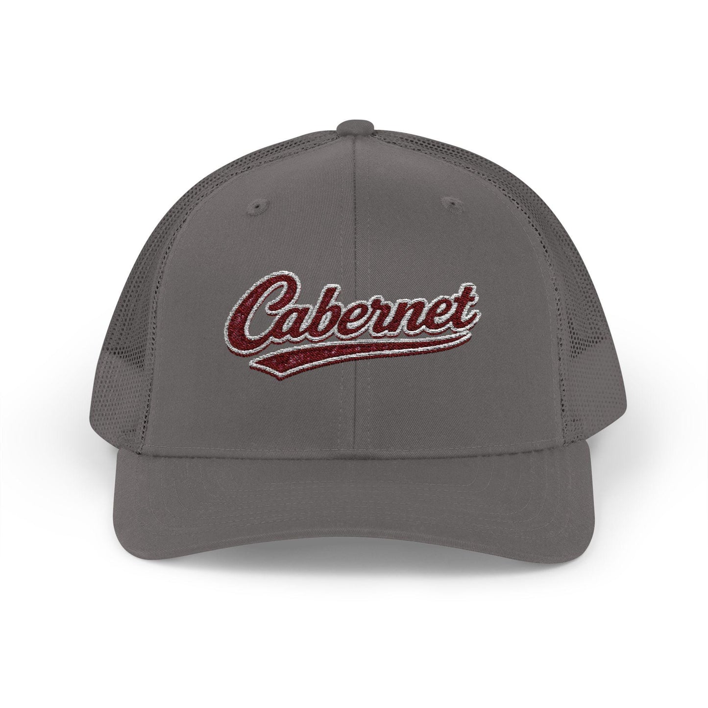 Cabernet Script Logo Snapback Trucker Hat