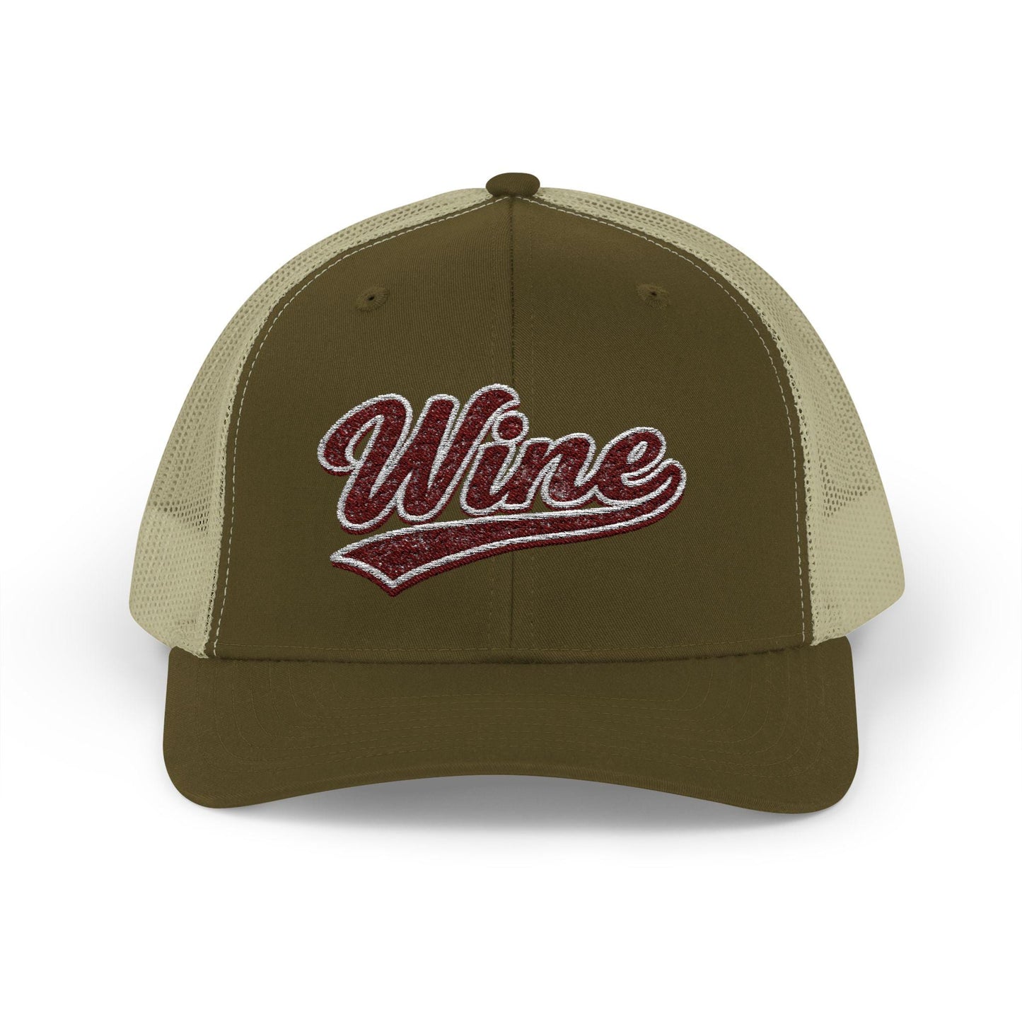 Embroidered Wine Trucker Hat, Vineyard Style Cap