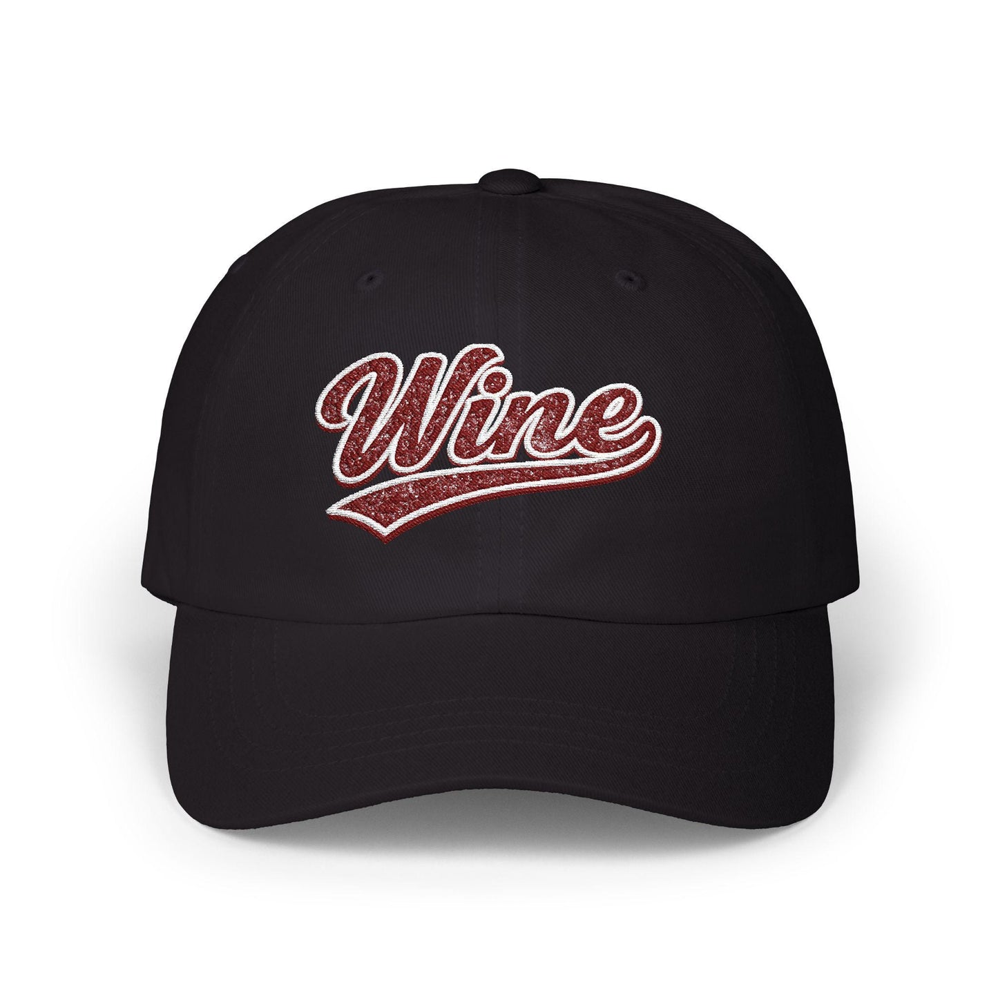 Embroidered Wine Dad Hat, Vineyard Style Cotton Cap