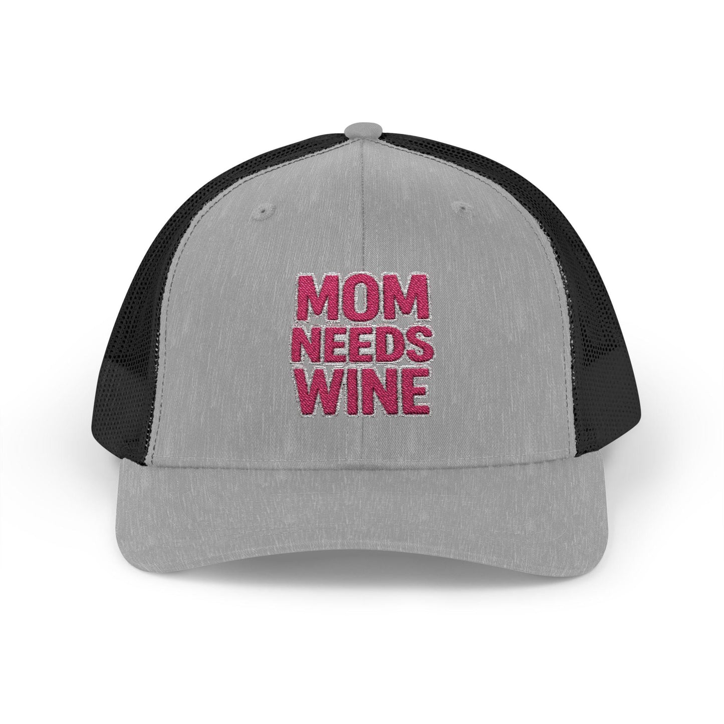 Mom Needs Wine Embroidered Trucker Hat, Funny Gift for Her