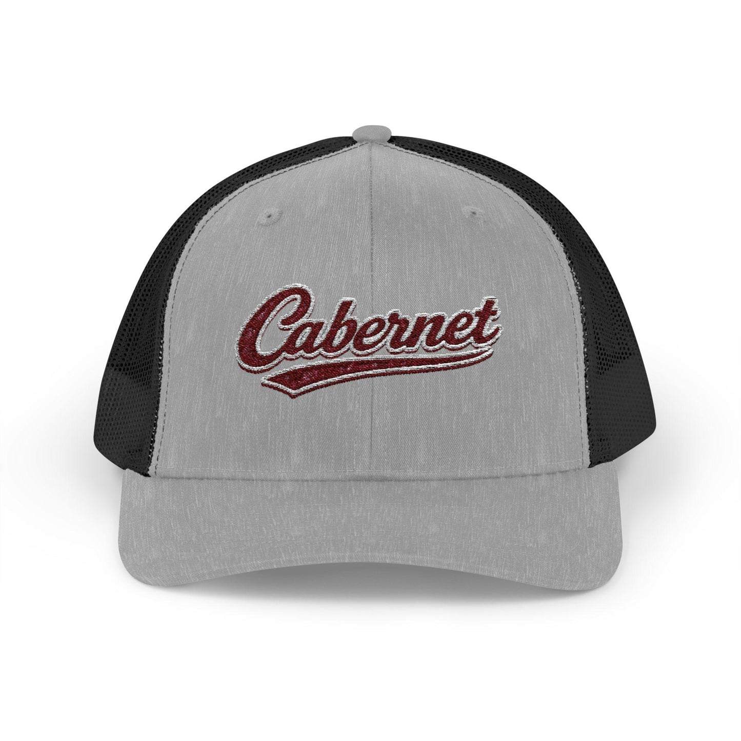 Cabernet Script Logo Snapback Trucker Hat