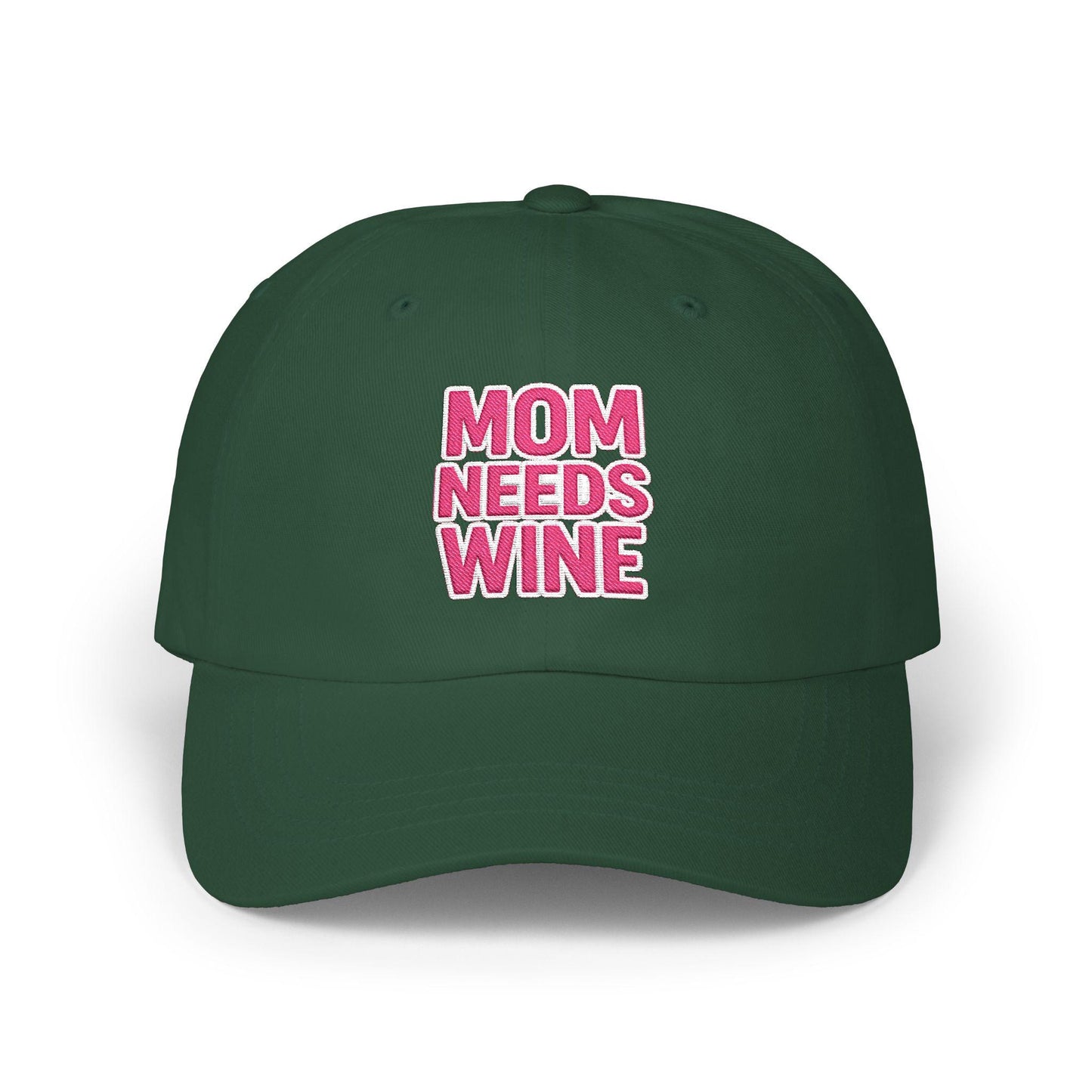 Mom Needs Wine Embroidered Cap, Wine Lover Gift