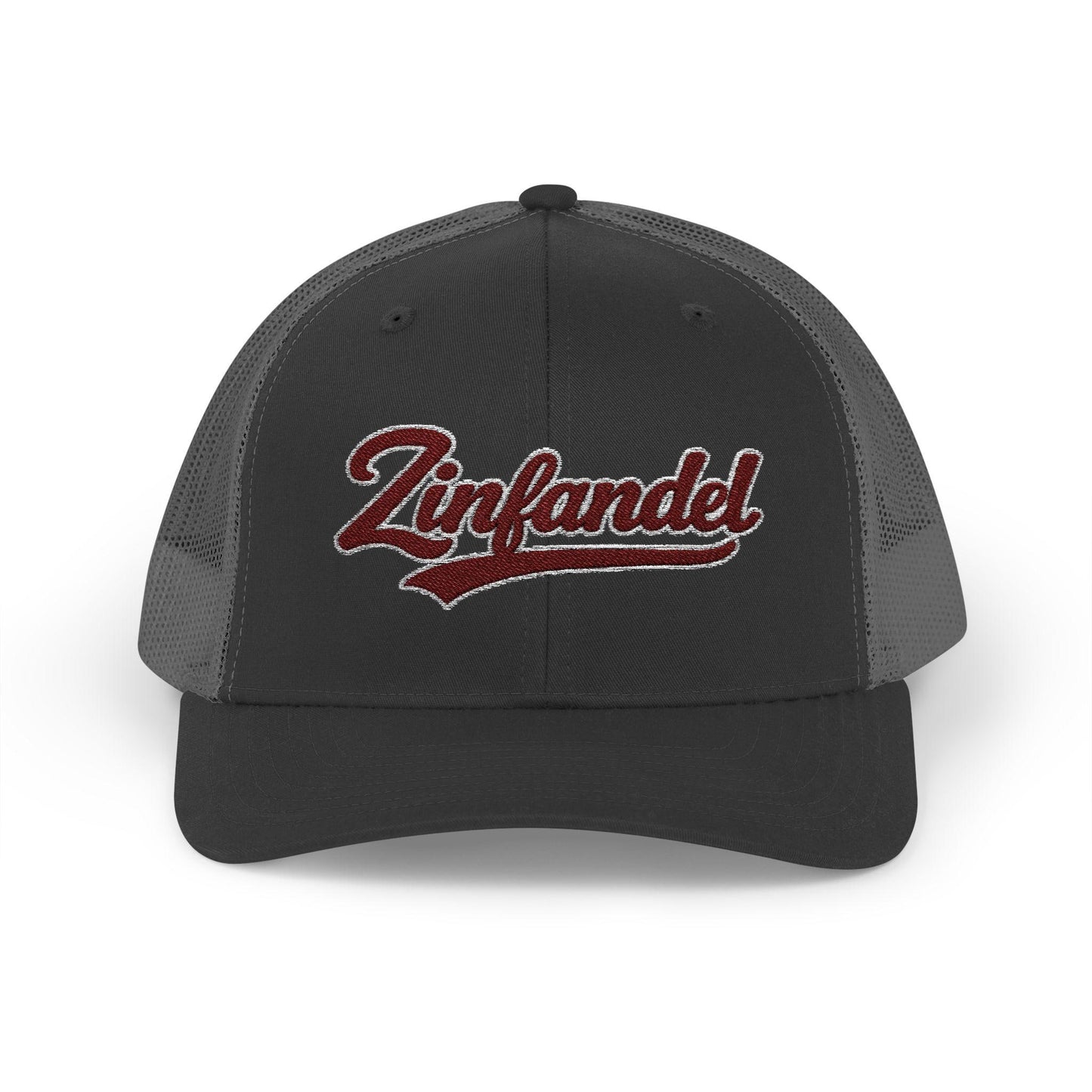 Zinfandel Wine Embroidered Trucker Hat, Vineyard Style