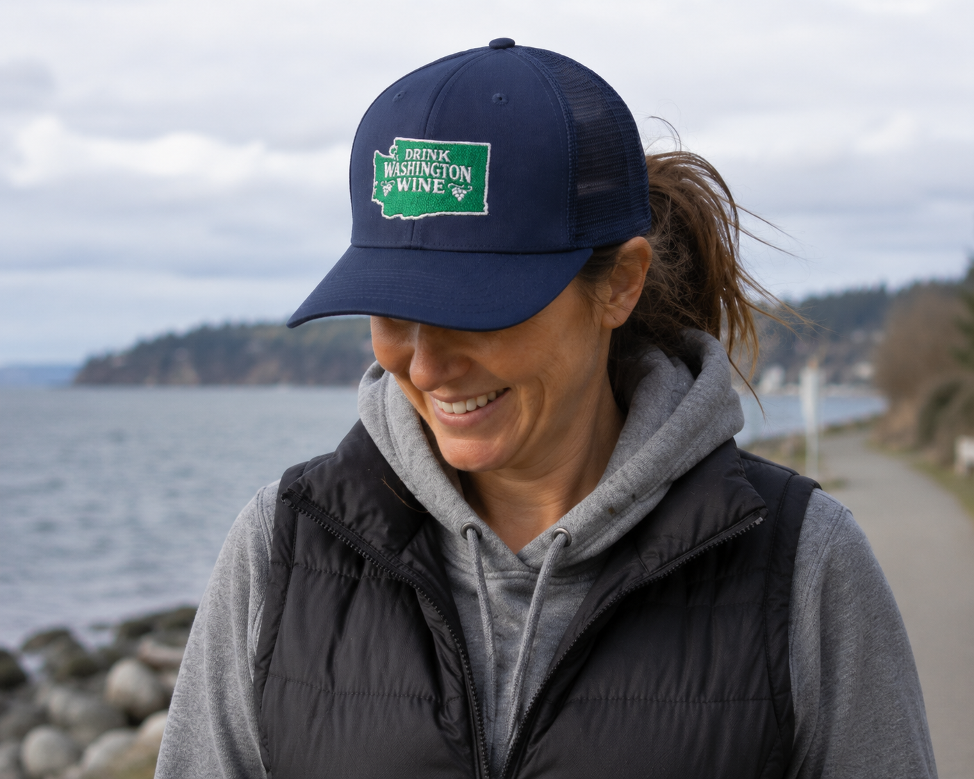 "Drink Washington Wine" Embroidered Trucker Hat