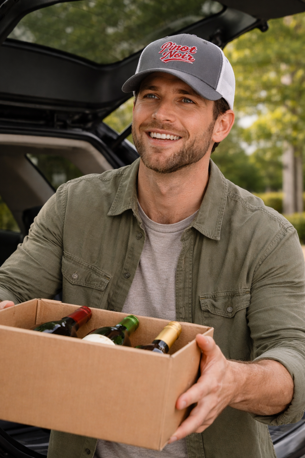 "Pinot Noir" Embroidered Trucker Cap