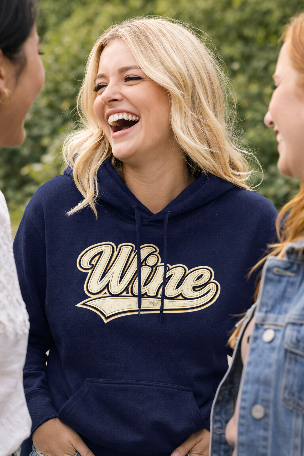 "Wine" White Script Hoodie - Limited Edition