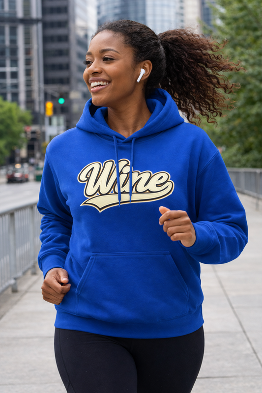 "Wine" White Script Hoodie - Limited Edition