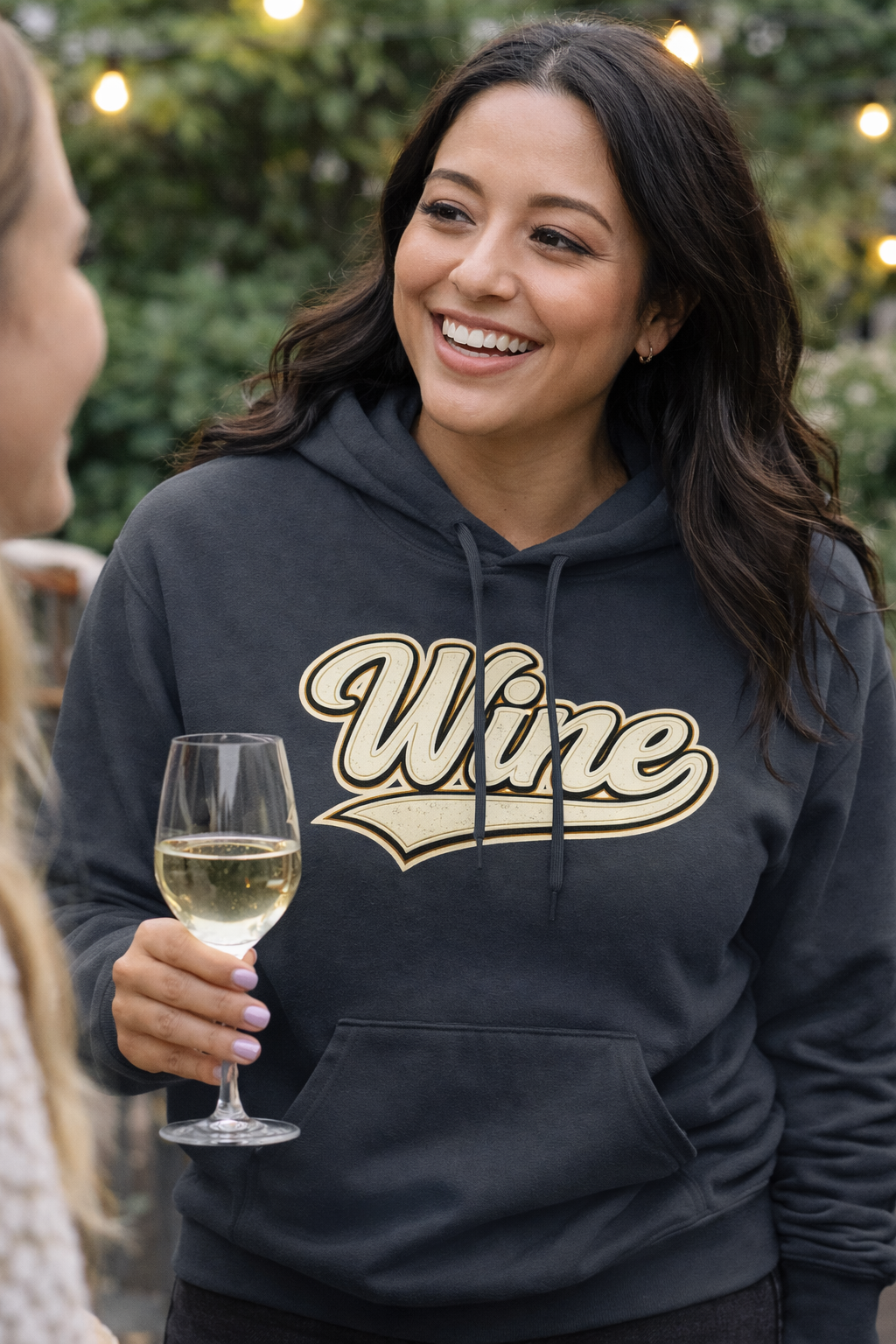"Wine" White Script Hoodie - Limited Edition