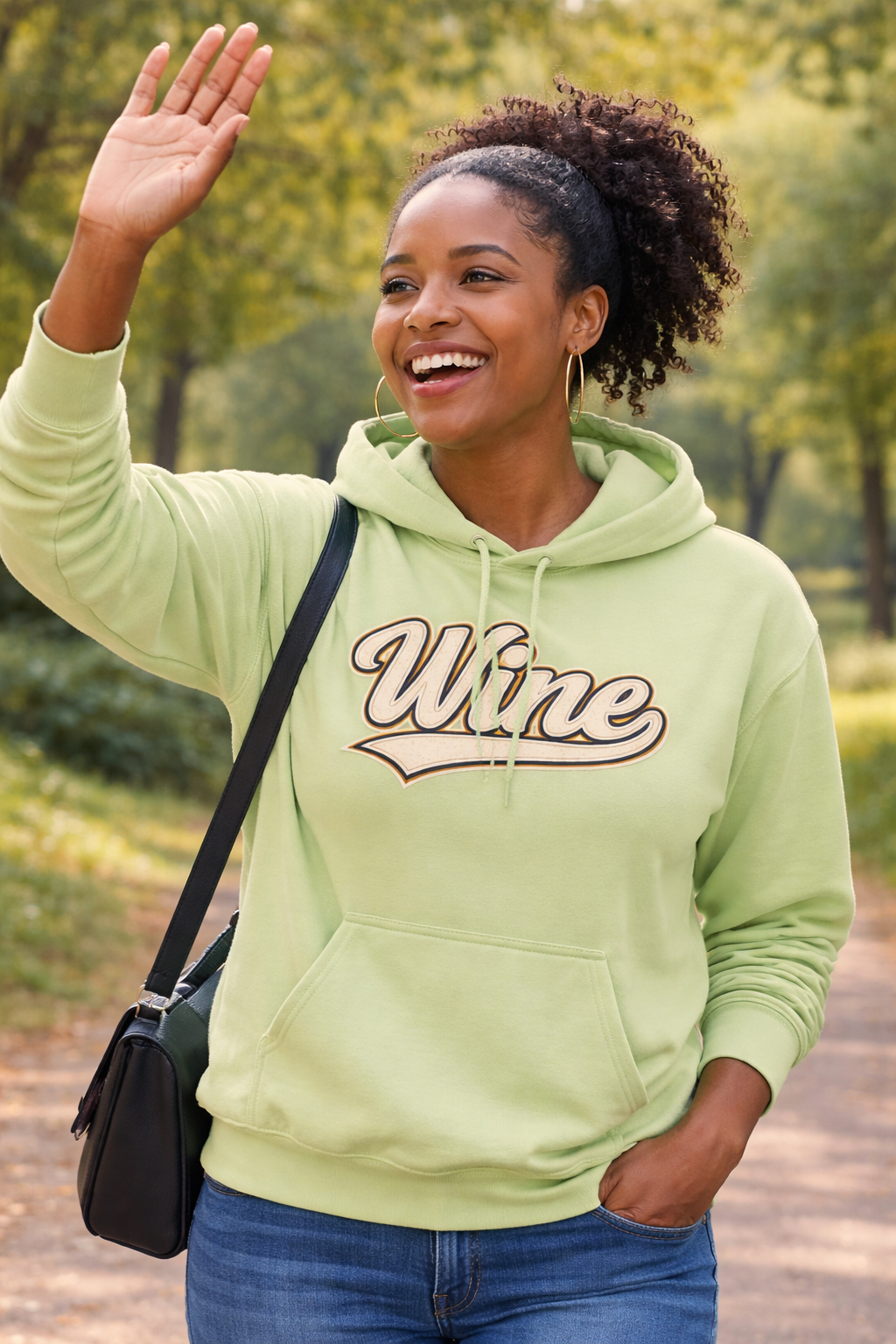"Wine" White Script Hoodie - Limited Edition