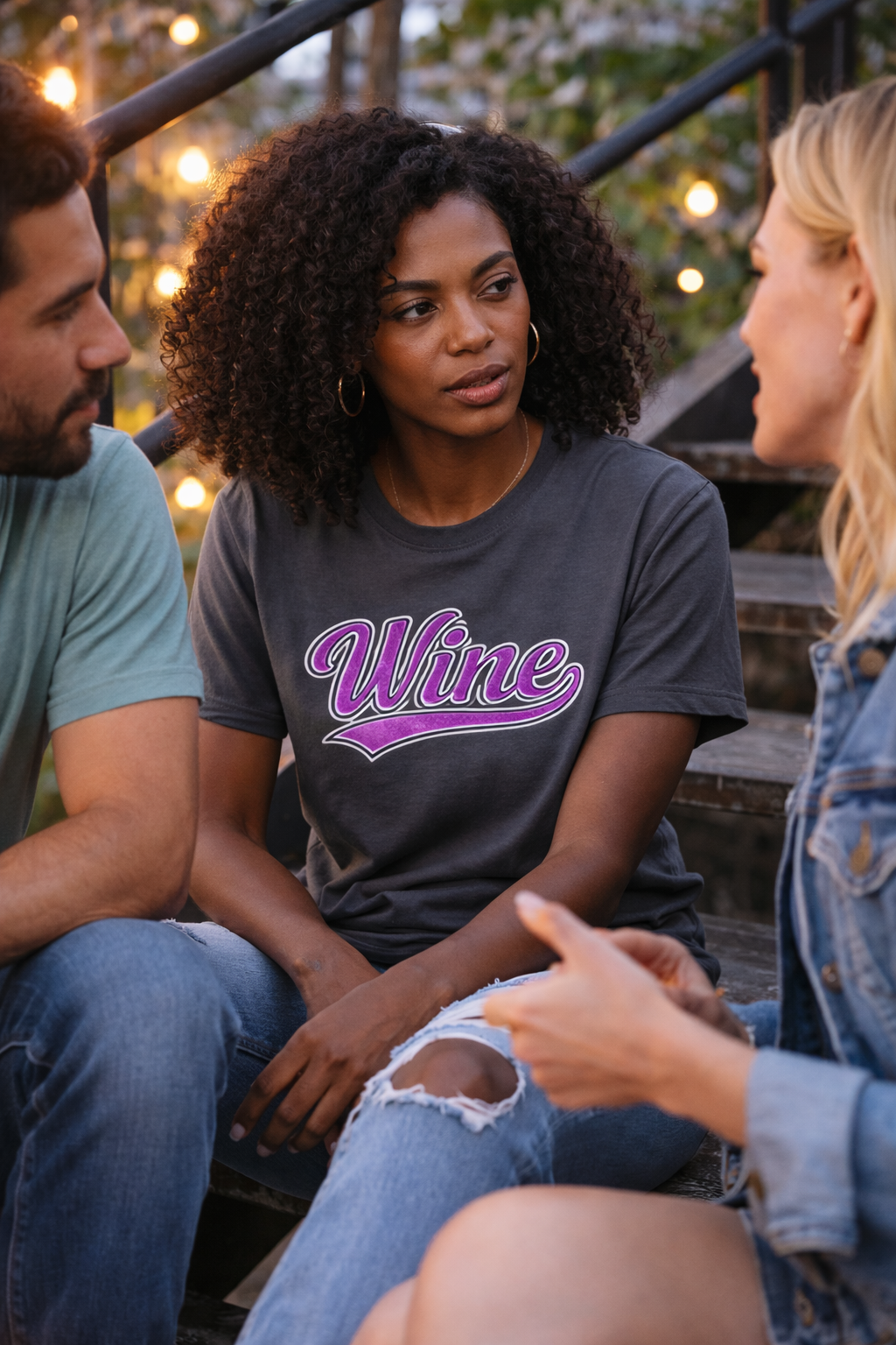 "Wine" Script Tee – The Color Series