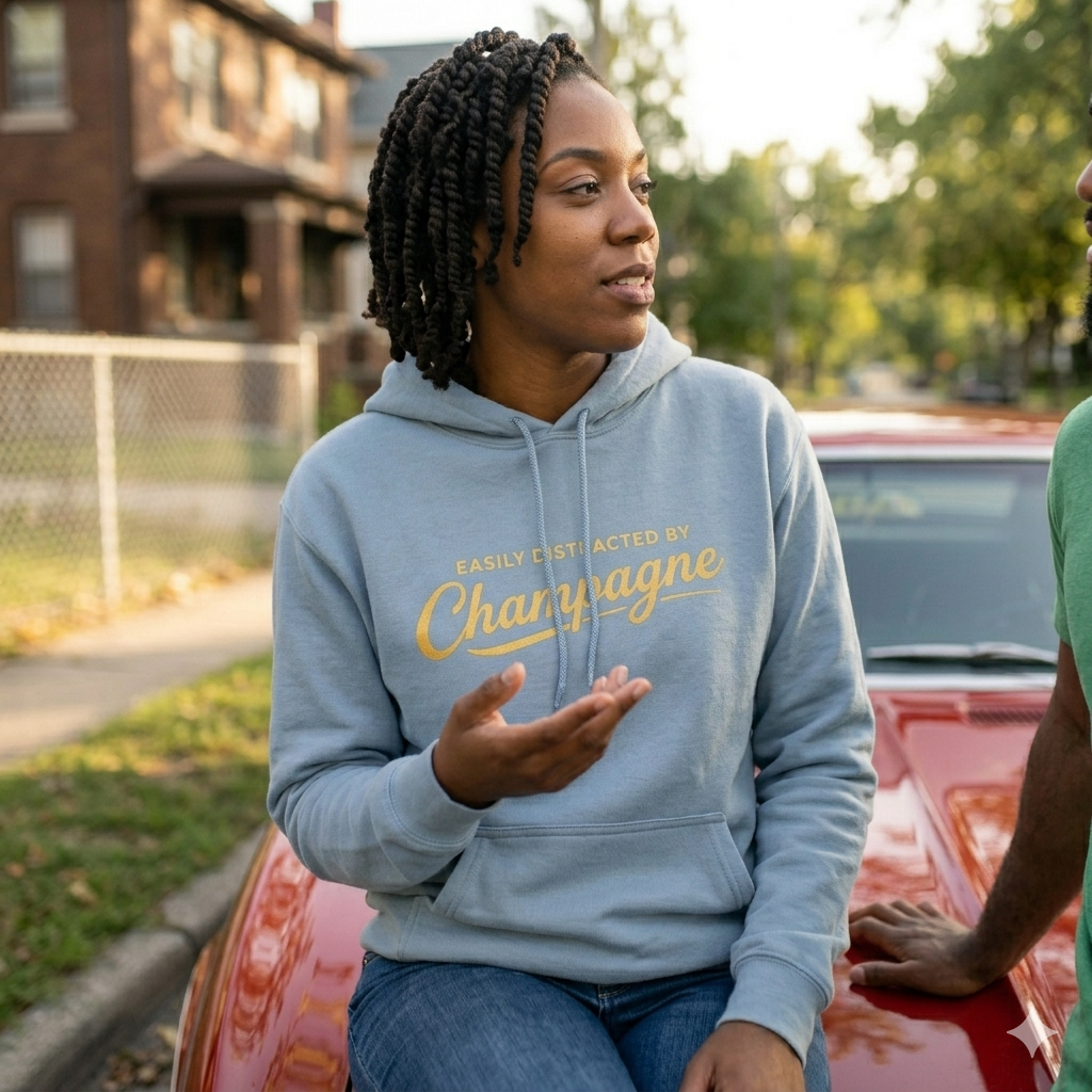 "Easily Distracted by Champagne" Hoodie