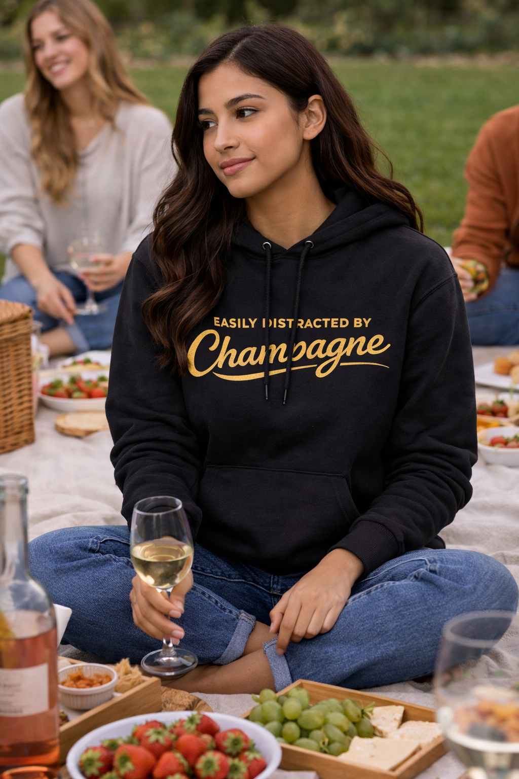 "Easily Distracted by Champagne" Hoodie
