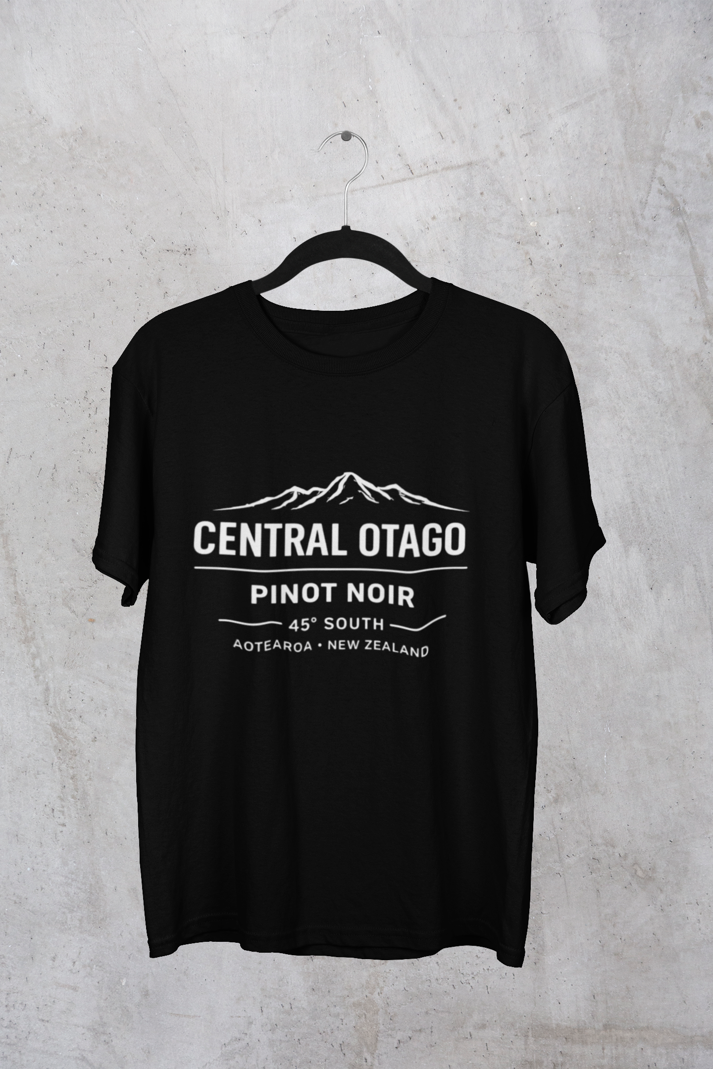 "Central Otago Pinot Noir – 45° South" Wine Region T-Shirt