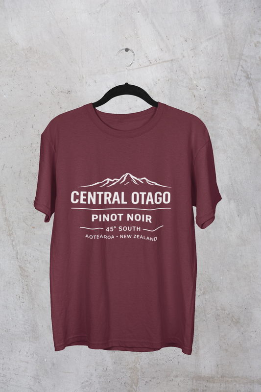 "Central Otago Pinot Noir – 45° South" Wine Region T-Shirt