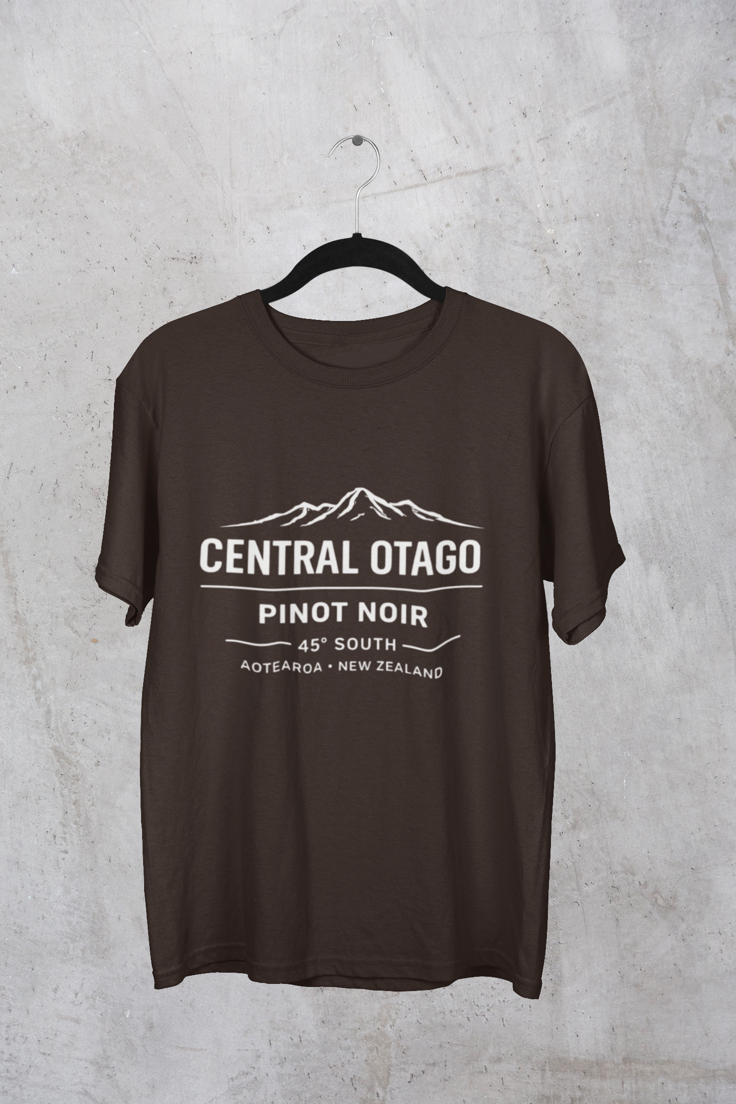 "Central Otago Pinot Noir – 45° South" Wine Region T-Shirt