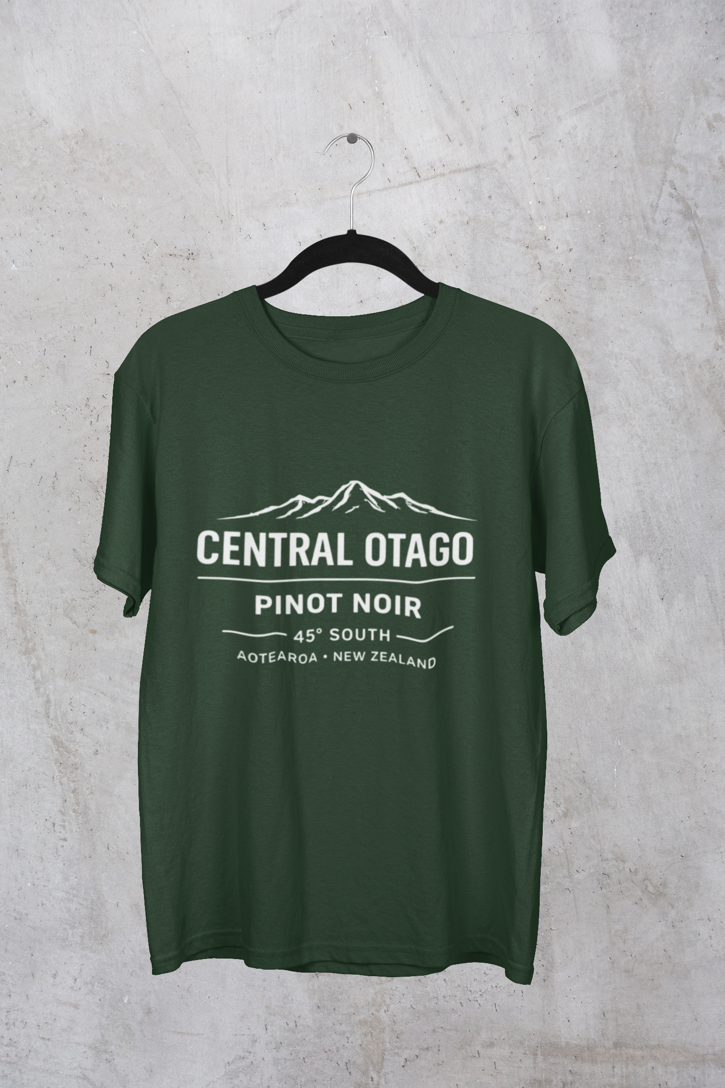 "Central Otago Pinot Noir – 45° South" Wine Region T-Shirt